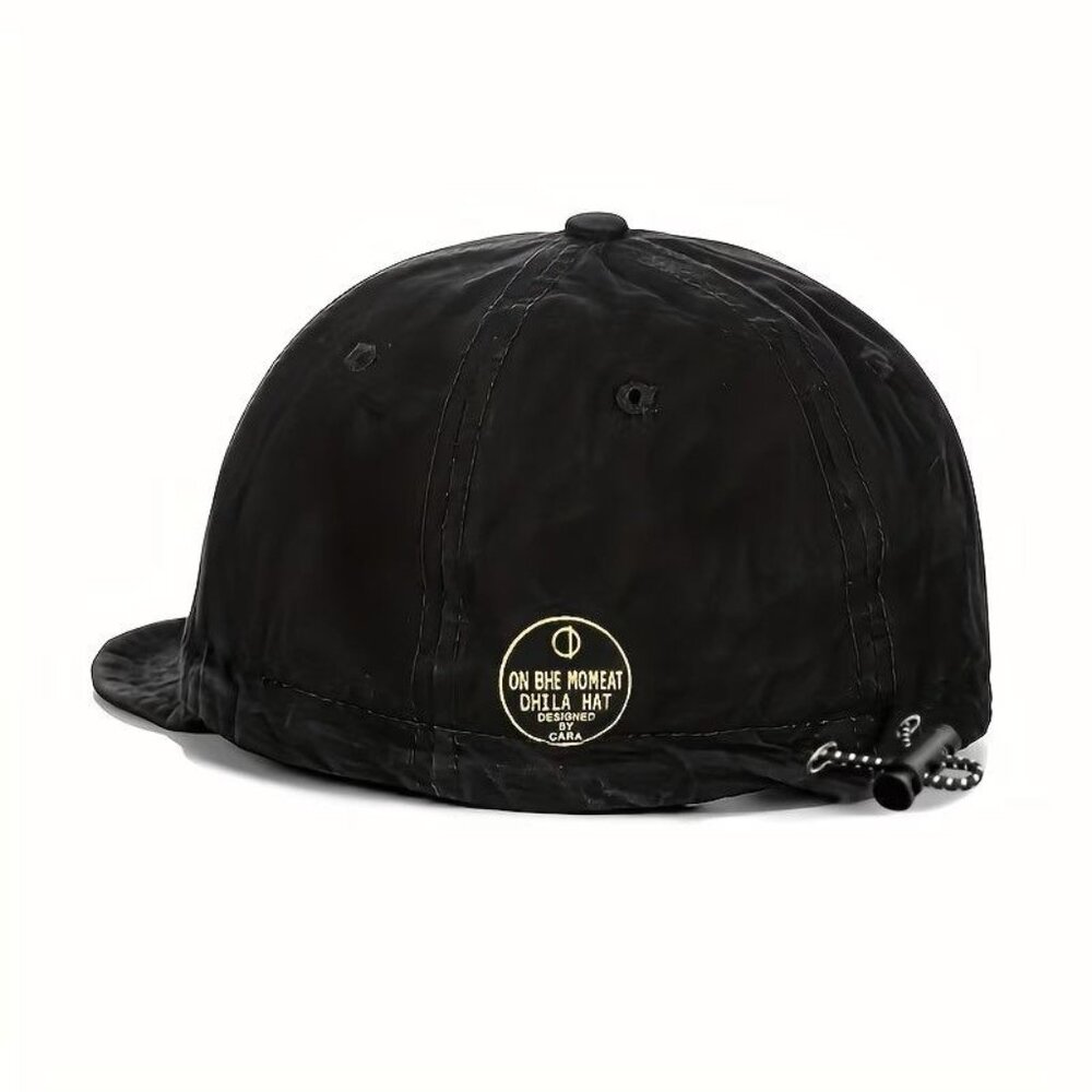 A Cap Stylish/Versatile Short-Brim Baseball Cap for Men, Black Sun Protection